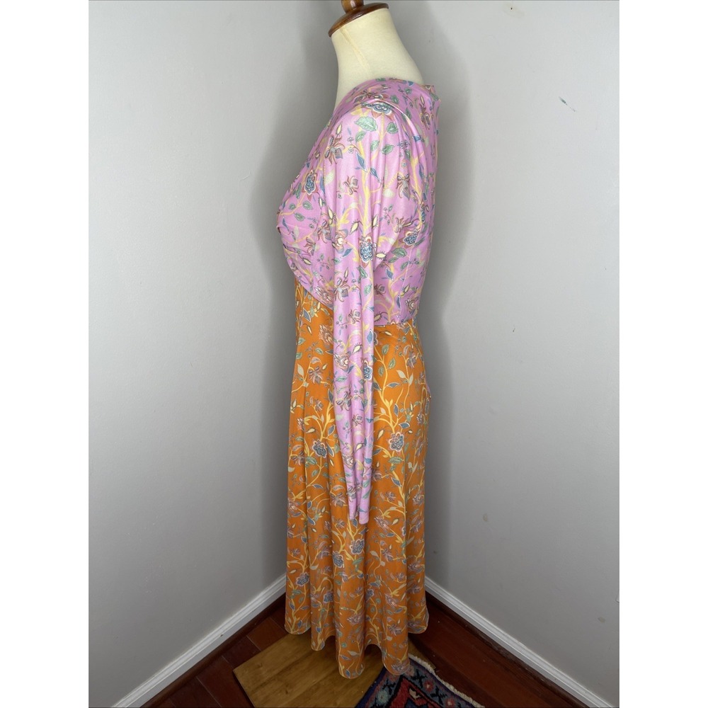 Rachel Antonoff Olivia Mesh Midi Dress Original‎ Powder Room Floral Size 8 - Picture 2 of 8
